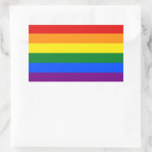 LGBTレインボーゲイプライド国旗 長方形シール (バッグ)