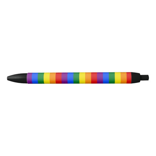 LGBTレインボーゲイプライド国旗 黒ボールペン (正面)