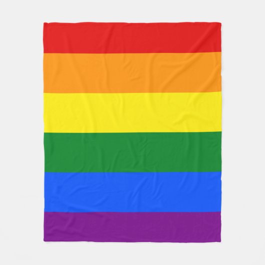 LGBTレインボーストライプ フリースブランケット (正面)