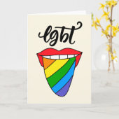 LGBTレインボータング カード (黄色い花)