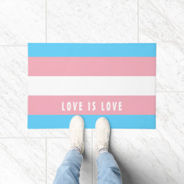 LGBTレインボートランスエンダープライドフラグカスタム文字 ドアマット