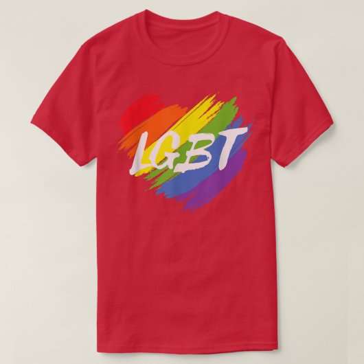 LGBTレインボーハートデザインサポート平等LGBTQ P Tシャツ (デザイン正面)