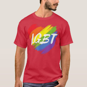 LGBTレインボーハートデザインサポート平等LGBTQ P Tシャツ