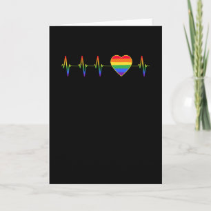 LGBTレインボーハートビートEKG カード