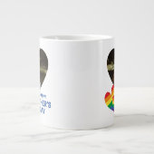 LGBTレインボーハート父の日 ジャンボコーヒーマグカップ (正面)