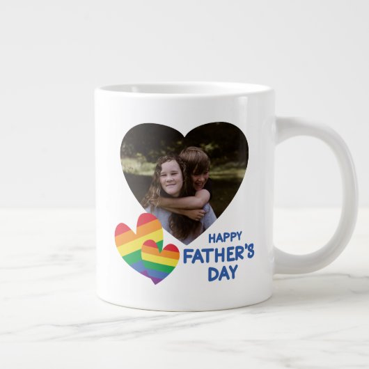 LGBTレインボーハート父の日 ジャンボコーヒーマグカップ (右)