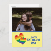 LGBTレインボーハート父の日 ポストカード (正面/裏面)