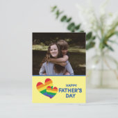 LGBTレインボーハート父の日 ポストカード (スタンド正面)