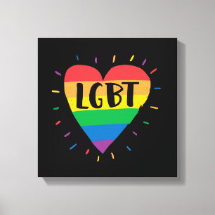 LGBTレインボーハート キャンバスプリント