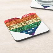 lgbtレインボーハート コースター (左側)
