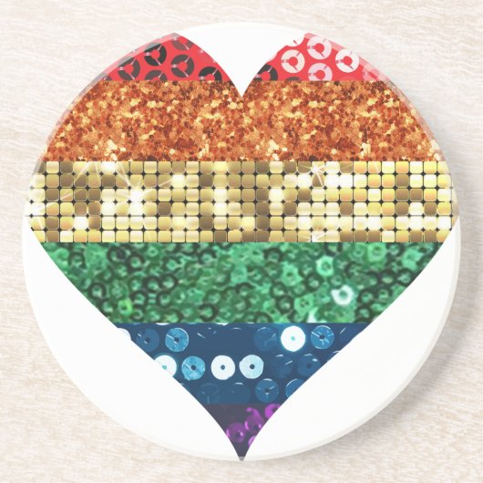 lgbtレインボーハート コースター (正面)