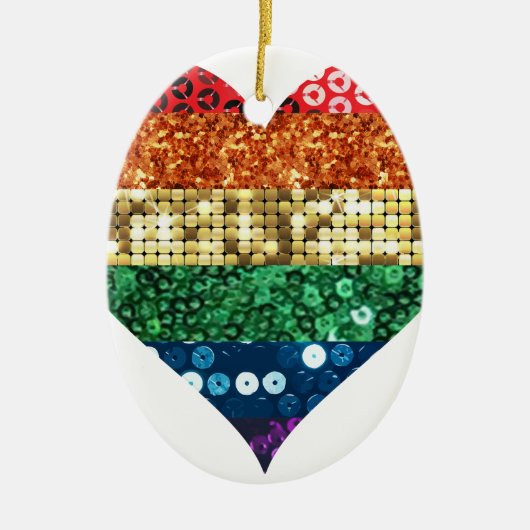 lgbtレインボーハート セラミックオーナメント (正面)