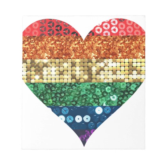 lgbtレインボーハート ノートパッド (正面)