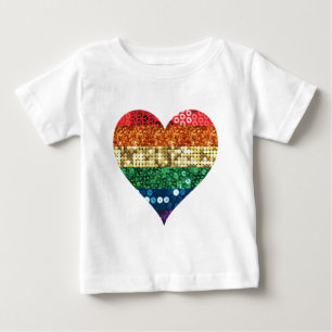 lgbtレインボーハート ベビーTシャツ