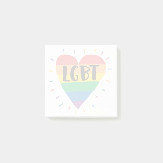 LGBTレインボーハート ポストイット (正面)