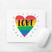 LGBTレインボーハート マウスパッド (マウス)