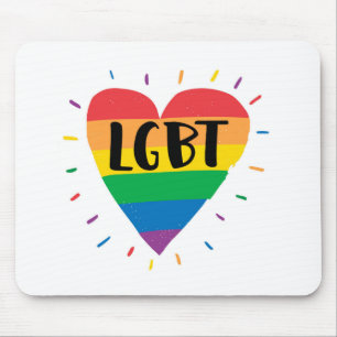 LGBTレインボーハート マウスパッド