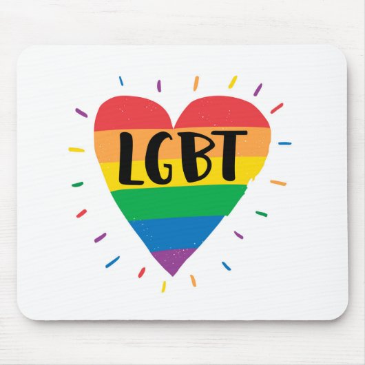 LGBTレインボーハート マウスパッド (正面)