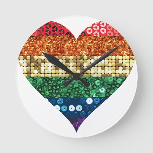 lgbtレインボーハート ラウンド壁時計 (正面)