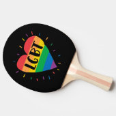 LGBTレインボーハート 卓球ラケット (横)