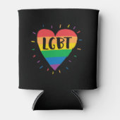 LGBTレインボーハート 缶クーラー (正面)