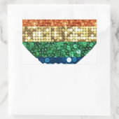 lgbtレインボーハート 長方形シール (バッグ)