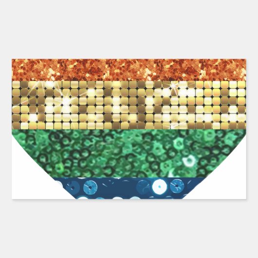 lgbtレインボーハート 長方形シール (正面)