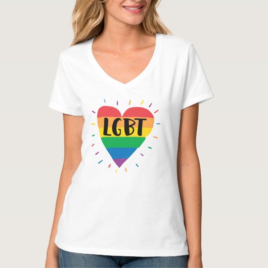LGBTレインボーハート Tシャツ (正面)