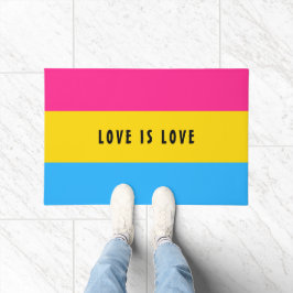 LGBTレインボーパンセクシャルプライドフラグカスタム文字 ドアマット