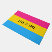 LGBTレインボーパンセクシャルプライドフラグカスタム文字 ドアマット (アングル)