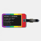 LGBTレインボービーチモノグラムパーソナライズされた ラゲッジタグ (裏面横)