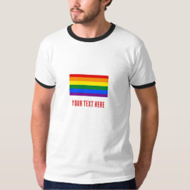 LGBTレインボーフラグとプライド月のテキスト Tシャツ