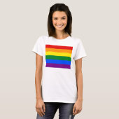 LGBTレインボーフラグ付き女性Tシャツ Tシャツ (正面フル)