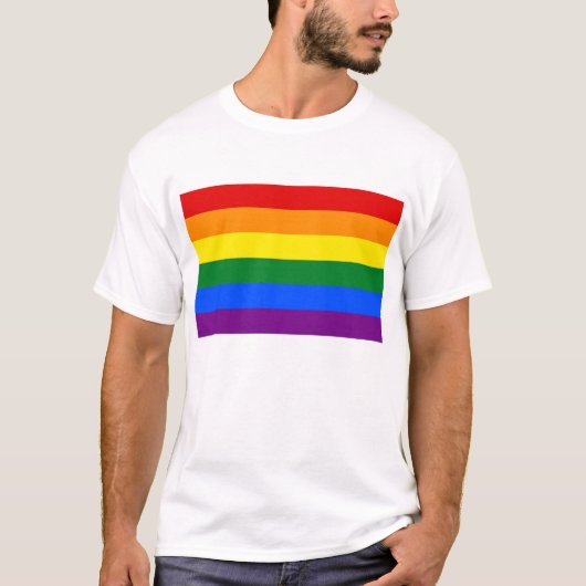 LGBTレインボーフラグ付きTシャツ Tシャツ (正面)
