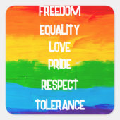 LGBTレインボーフラッグスクエアステッカー – プライドLGBTQ+ スクエアシール (正面)