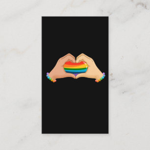 LGBTレインボーフラッグハンズハートラカラフルブ 名刺