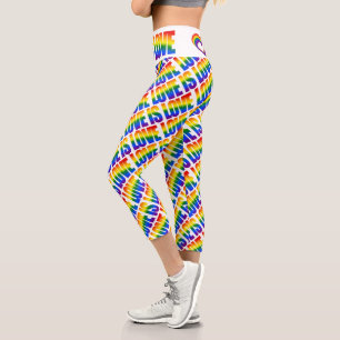 LGBTレインボーフラッグ文字パターンゲイプライドLGBTQ カプリレギンス