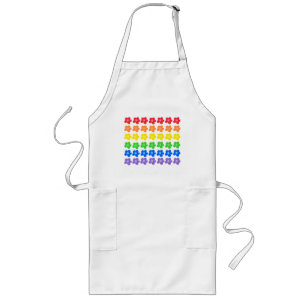 LGBTレインボーフラワーズゲイプライドデザイン ロングエプロン