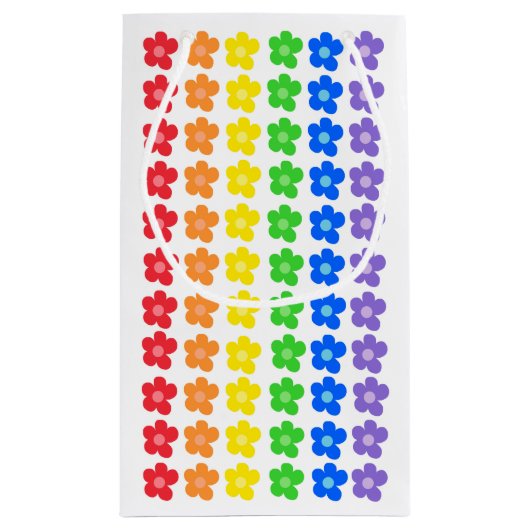 LGBTレインボーフラワーズゲイプライド自由と平等 スモールペーパーバッグ (裏面)