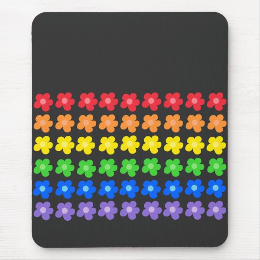LGBTレインボーフラワーズゲイプライド自由と平等 マウスパッド (正面)