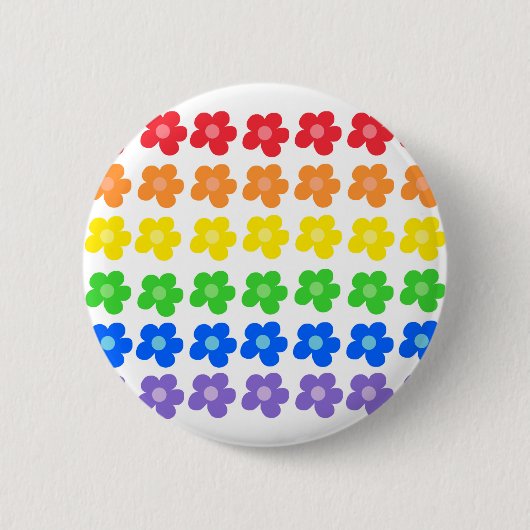 LGBTレインボーフラワーズゲイプライド自由と平等 缶バッジ (正面)