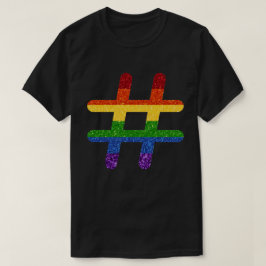 LGBTレインボープライドグリッターハッシュタグ Tシャツ