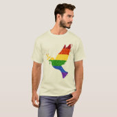LGBTレインボープライドグリッターピースドーブ Tシャツ (正面フル)