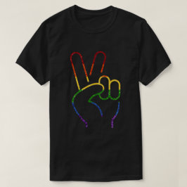 LGBTレインボープライドグリッター平和 Tシャツ