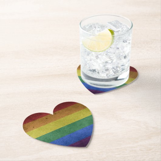 LGBTレインボープライドフラグレトロスタイル ペーパーコースター (インサイチュ)