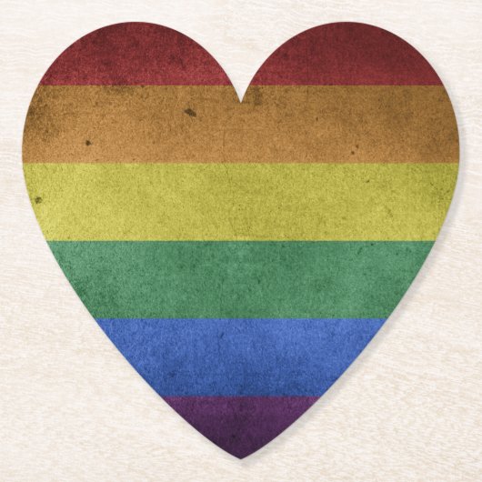 LGBTレインボープライドフラグレトロスタイル ペーパーコースター (正面)