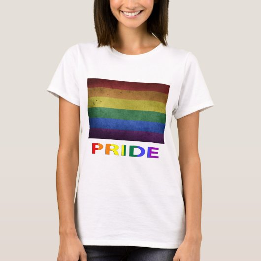 LGBTレインボープライドフラグレトロスタイル Tシャツ (正面)