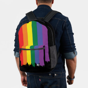 LGBTレインボープライドフラグ付き文字 プリントバックパック