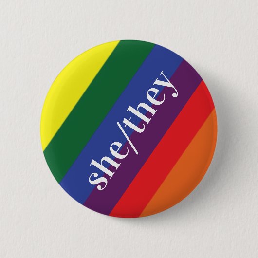 LGBTレインボープライドフラッグ代名詞ボタン 缶バッジ (正面)