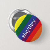 LGBTレインボープライドフラッグ代名詞ボタン 缶バッジ (正面&裏面)